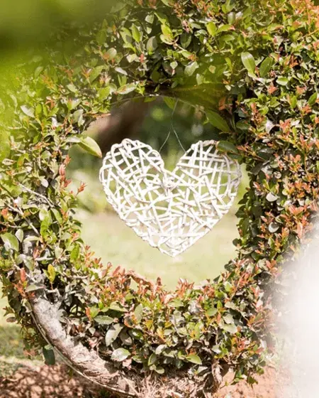 Handcrafted wedding decor in the gardens at Usambara Venue