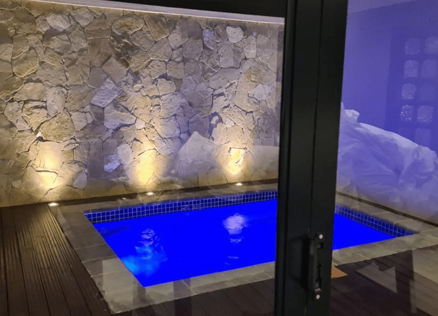 The private indoor plunge pool of the executive suite at Usambara Lodge